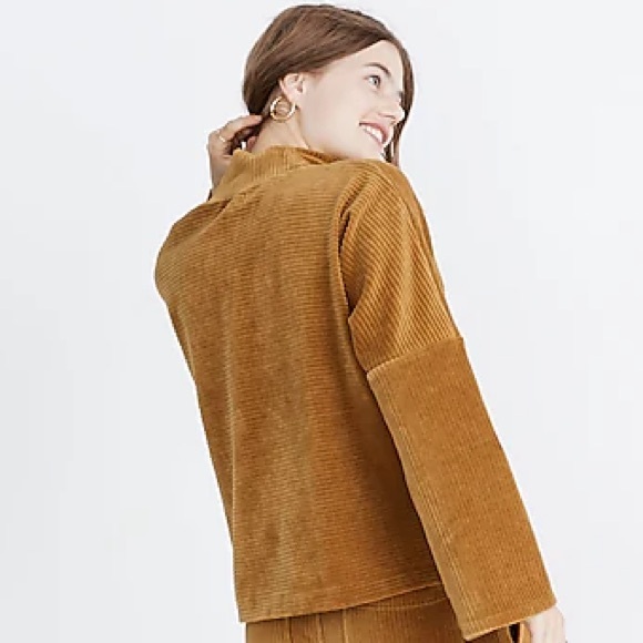 Madewell Texture & Thread Velour Corduroy Mockneck Top size XS - Picture 5 of 5